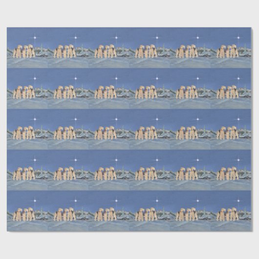 kerstster cadeaupapier (Vlak)