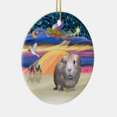 Kerstster - Cavia #2 Keramisch Ornament (Rechts)