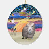 Kerstster - Cavia #2 Keramisch Ornament (Links)