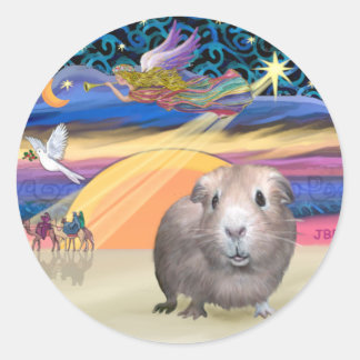 Kerstster - Cavia Pig 2 Ronde Sticker