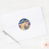 Kerstster - Cavia Pig 2 Ronde Sticker (Envelop)