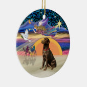 Kerstster - Chocolade Labrador Keramisch Ornament (Rechts)