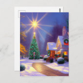 Kerstster die over een kerstboom schittert briefkaart (Voorkant / Achterkant)