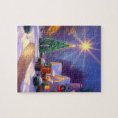 Kerstster die over een kerstboom schittert legpuzzel (Horizontaal)