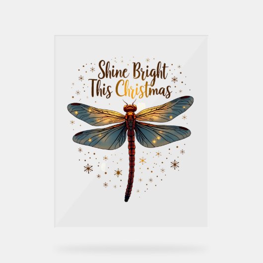 Kerstster Dragonfly Acryl Bord (Voorkant)