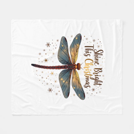 Kerstster Dragonfly Fleece Deken (Voorkant (Horizontaal))