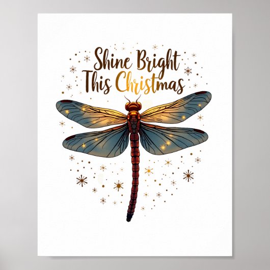 Kerstster Dragonfly Poster (Voorkant)