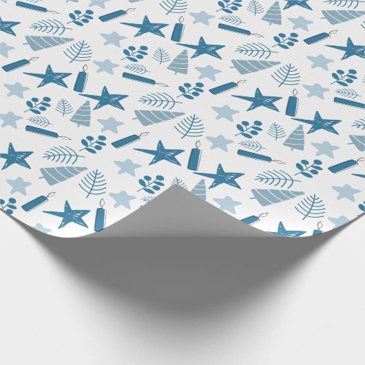 Kerstster en bomen cadeaupapier (Hoek)