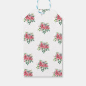 Kerstster en Hulst Aquarel Kerstfeest Cadeaulabel (Achterkant)