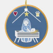 Kerstster en Jezus Keramisch Ornament (Achterkant)