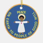 Kerstster en Jezus Keramisch Ornament (Voorkant)