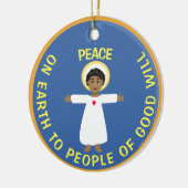 Kerstster en Jezus Keramisch Ornament (Links)