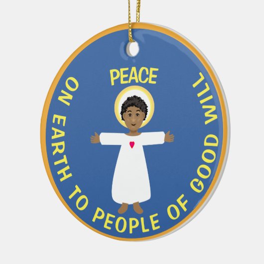 Kerstster en Jezus Keramisch Ornament (Links)