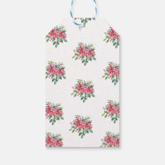 Kerstster en Kerstwaterverf Vakantie Cadeaulabel (Achterkant)