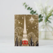 Kerstster en Steeple op Goud Feestdagenkaart (Staand voorkant)