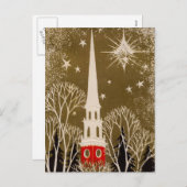 Kerstster en Steeple op Goud Feestdagenkaart (Voorkant / Achterkant)
