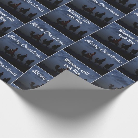 Kerstster en Wiseman Wrapping Paper Cadeaupapier (Hoek)