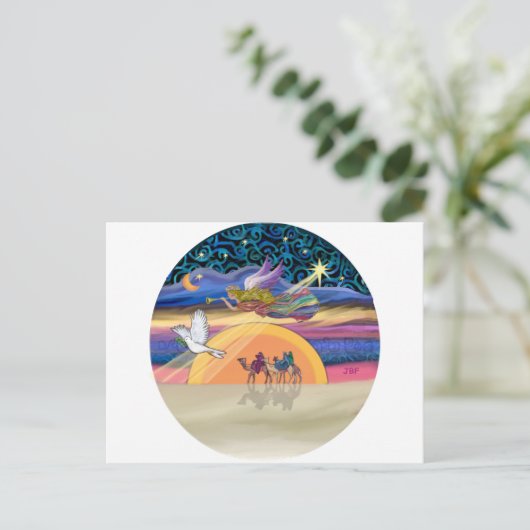 kerstster feestdagenkaart (Staand voorkant)