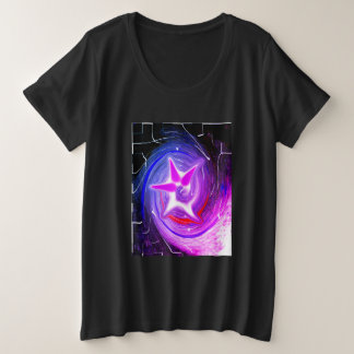 Kerstster feestelijk grote maat t-shirt