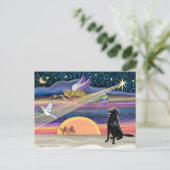 Kerstster - Flat Coated Retriever Feestdagenkaart (Staand voorkant)