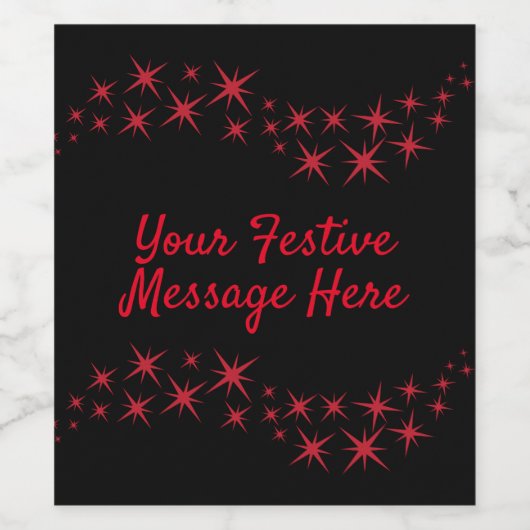 kerstster Flourish Wijn Etiket (Enkel label)