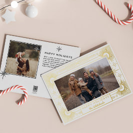 Kerstster Foto Prettig Kerstfeest Wit Folie Feestdagenkaart