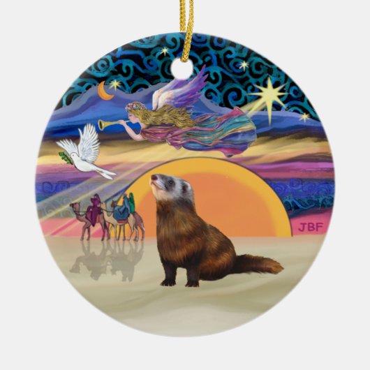 Kerstster - Fret 1 Keramisch Ornament (Voorkant)
