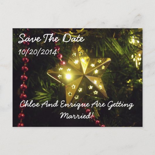 Kerstster gepersonaliseerd Bewaar de datum Aankondigingskaart (Voorkant)