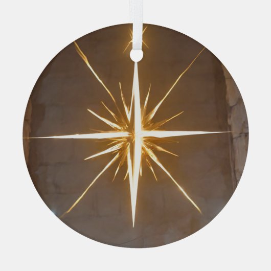 kerstster glas ornament (Achterkant)