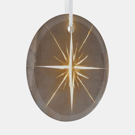 kerstster glas ornament (Voorkant Rechts)