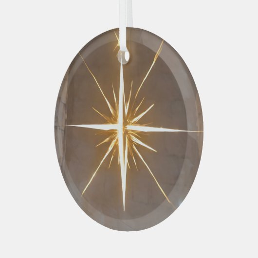 kerstster glas ornament (Voorkant links)