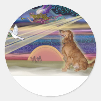 Kerstster - Golden Retriever #3 Ronde Sticker