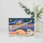 Kerstster - Great Pyrenees 1 Feestdagenkaart (Staand voorkant)