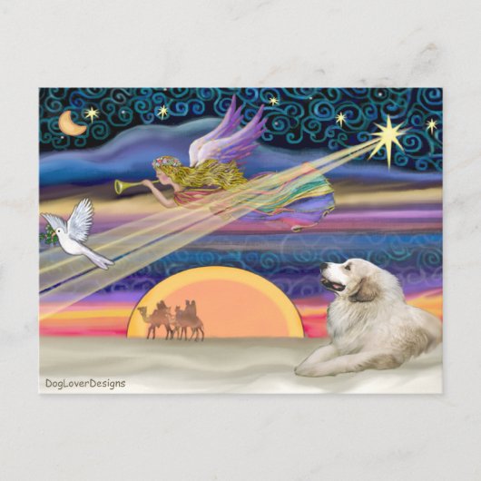 Kerstster - Great Pyrenees 1 Feestdagenkaart (Voorkant)