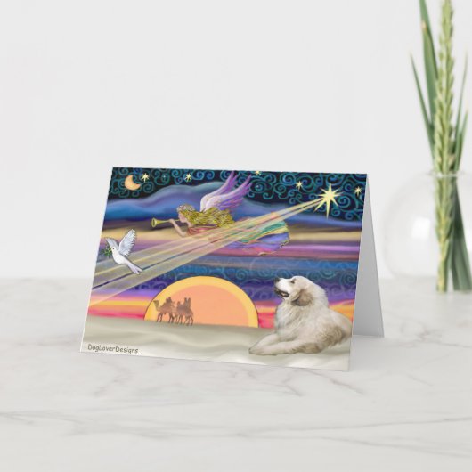 Kerstster - Grote Pyreneeën 1 Feestdagen Kaart (Voorkant)