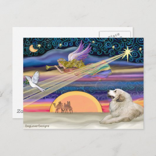 Kerstster - Grote Pyreneeën 1 Feestdagenkaart (Voorkant / Achterkant)