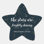 kerstster | Helder glanzend | Familie Ster Sticker (Voorkant)