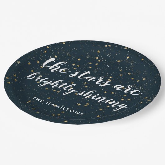 kerstster | helder schijnend papieren bordje (Gekanteld)