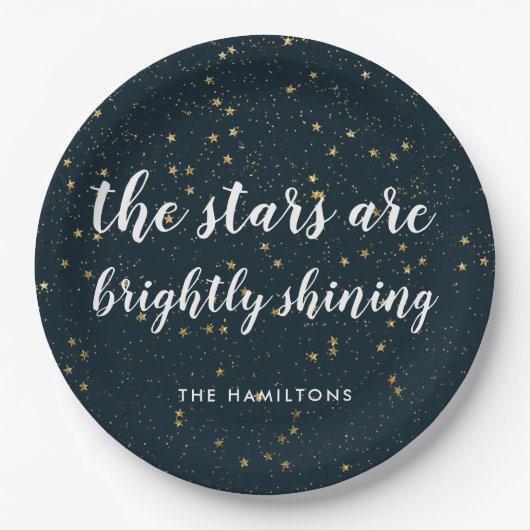 kerstster | helder schijnend papieren bordje (Voorkant)