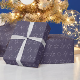 Kerstster Indigo Night Cadeaupapier