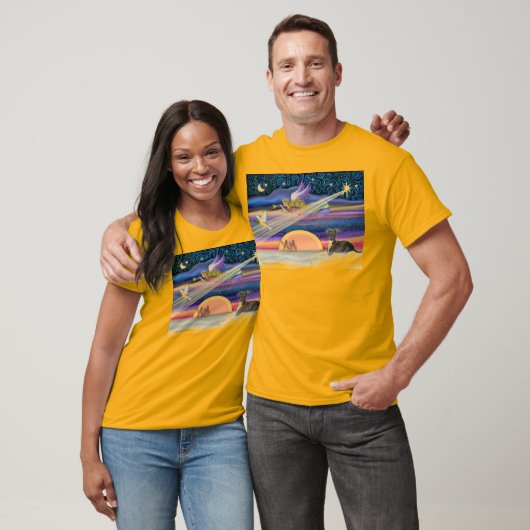 Kerstster - Italiaanse Greyhound (grijs) T-shirt (Unisex)