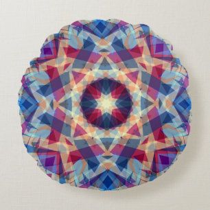 Kerstster Jolly Blue Fun Paarse Heldergeel Rond Kussen