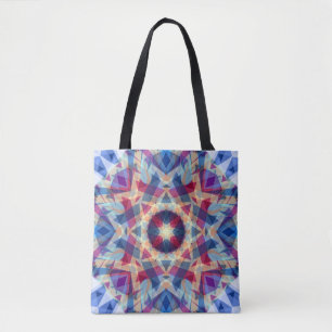 Kerstster Jolly Blue Fun Paarse Helderrood Tote Bag