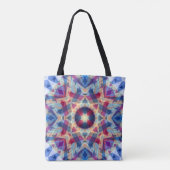 Kerstster Jolly Blue Fun Paarse Helderrood Tote Bag (Achterkant)