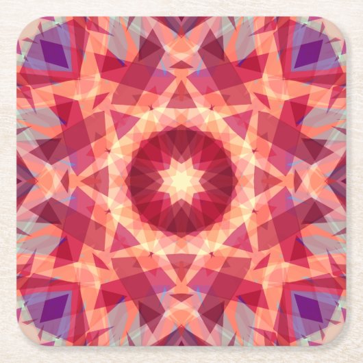 Kerstster Jolly Red Fun Paarse Heldergeel Kartonnen Onderzetters (Voorkant)