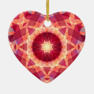 Kerstster Jolly Red Fun Paarse Heldergeel Keramisch Ornament