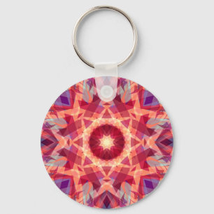 Kerstster Jolly Red Heldergeel Fun Paarse Sleutelhanger
