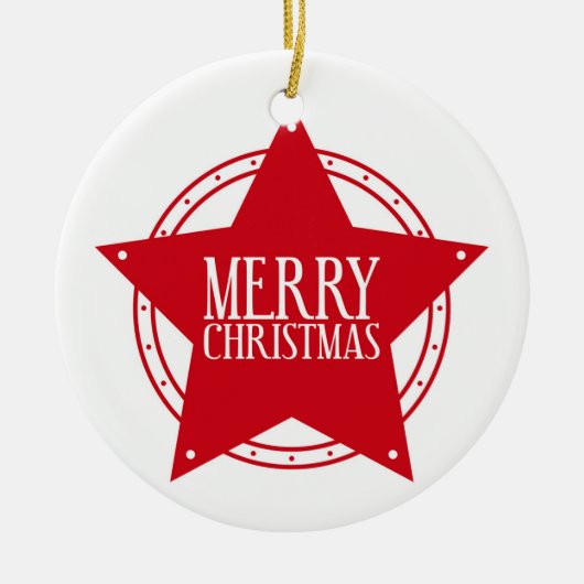 Kerstster Keramisch Ornament (Voorkant)