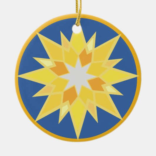 kerstster keramisch ornament (Voorkant)