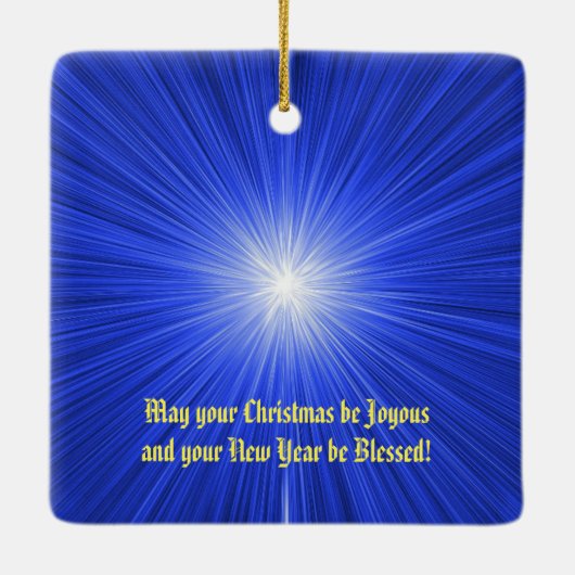 kerstster keramisch ornament (Achterkant)